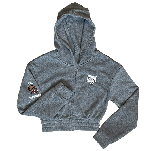 Grey Elastic Hoodie, Women's